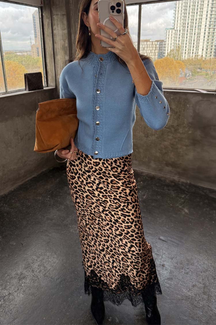 Leopard Lace Maeva Midi Skirt