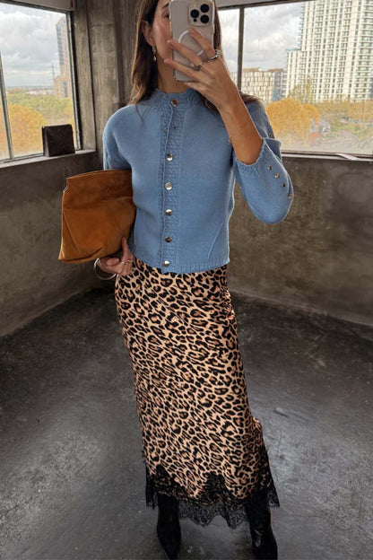 Leopard Lace Maeva Midi Skirt
