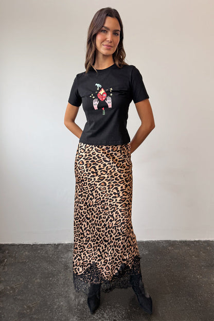 Leopard Lace Maeva Midi Skirt