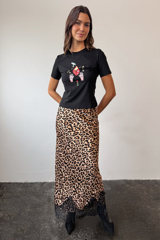 Leopard Lace Maeva Midi Skirt